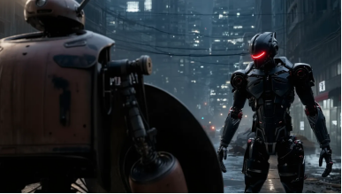  AI-generated futuristic robot scene